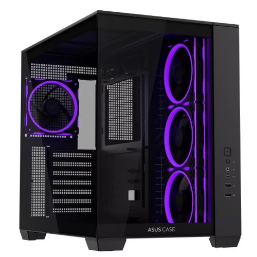 Asus A32 Plus ARGB Dual-Chamber Gaming Case w/ Glass Side & Front, ATX, 4x ARGB Fans, USB-C 10Gbps, Black Asus A32 Plus ARGB Dual-Chamber Gaming Case w/ Glass Side & Front, ATX, 4x ARGB Fans, USB-C 10Gbps, Black